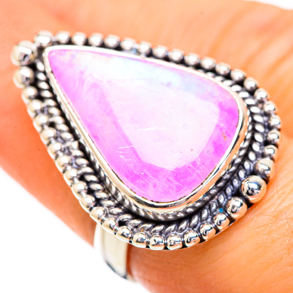Pink Moonstone Rings handcrafted by Ana Silver Co - RING129690