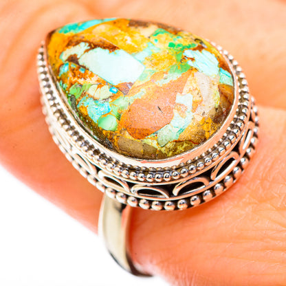 Blue Copper Composite Turquoise Rings handcrafted by Ana Silver Co - RING129698