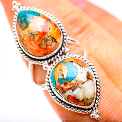 Spiny Oyster Turquoise Rings handcrafted by Ana Silver Co - RING129702
