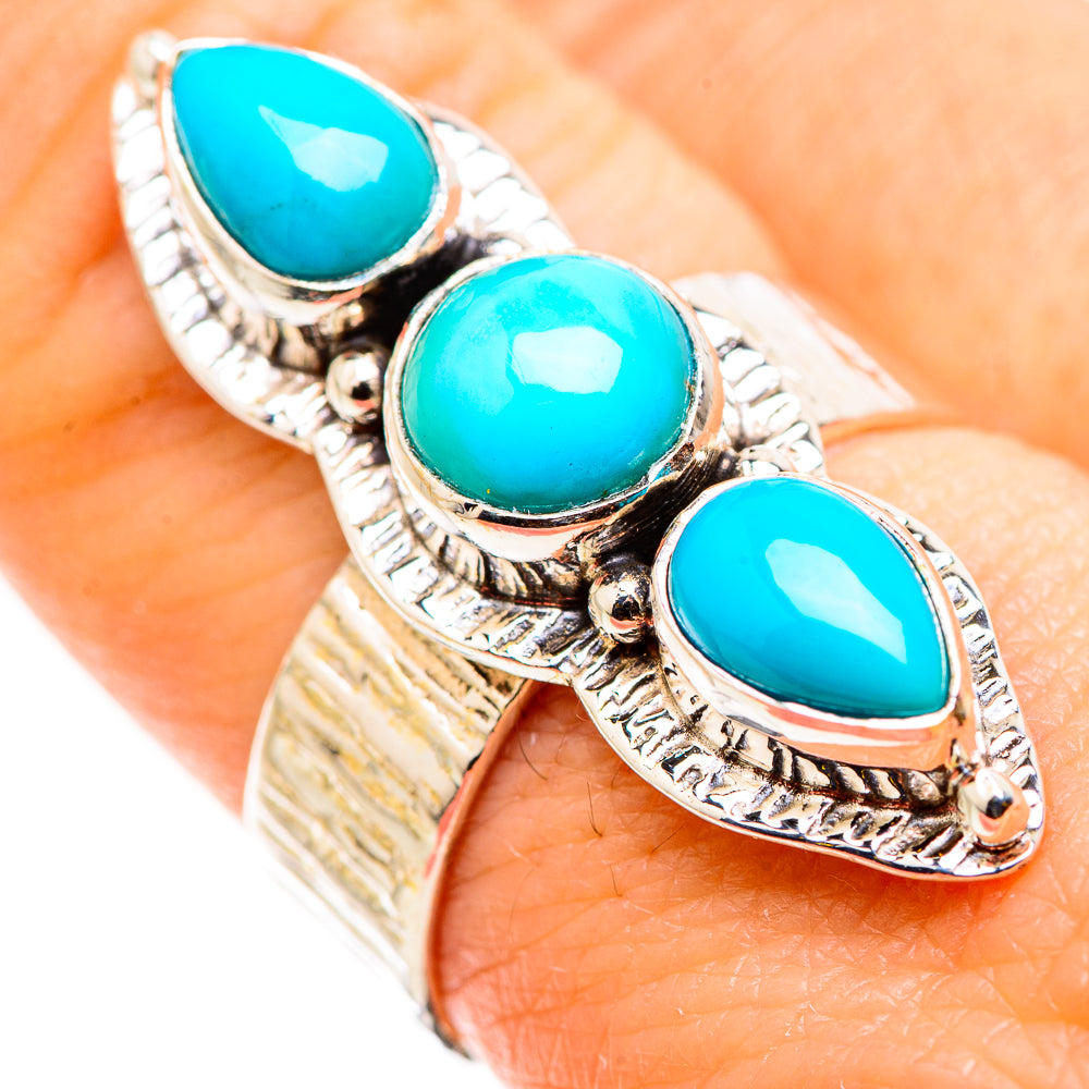 Sleeping Beauty Turquoise Rings handcrafted by Ana Silver Co - RING129712