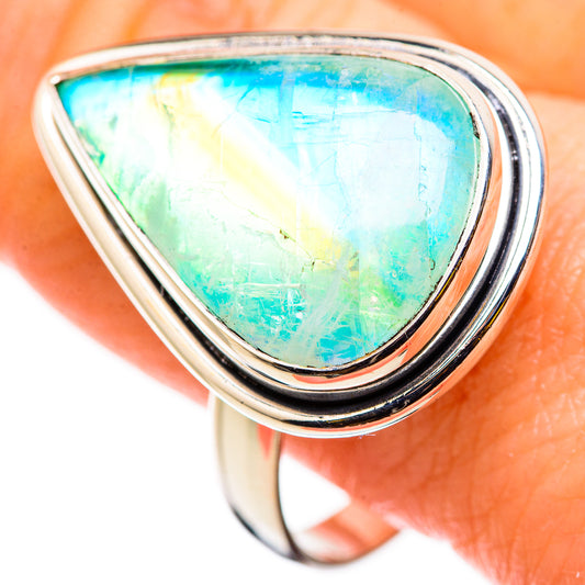 Green Moonstone Rings handcrafted by Ana Silver Co - RING129715