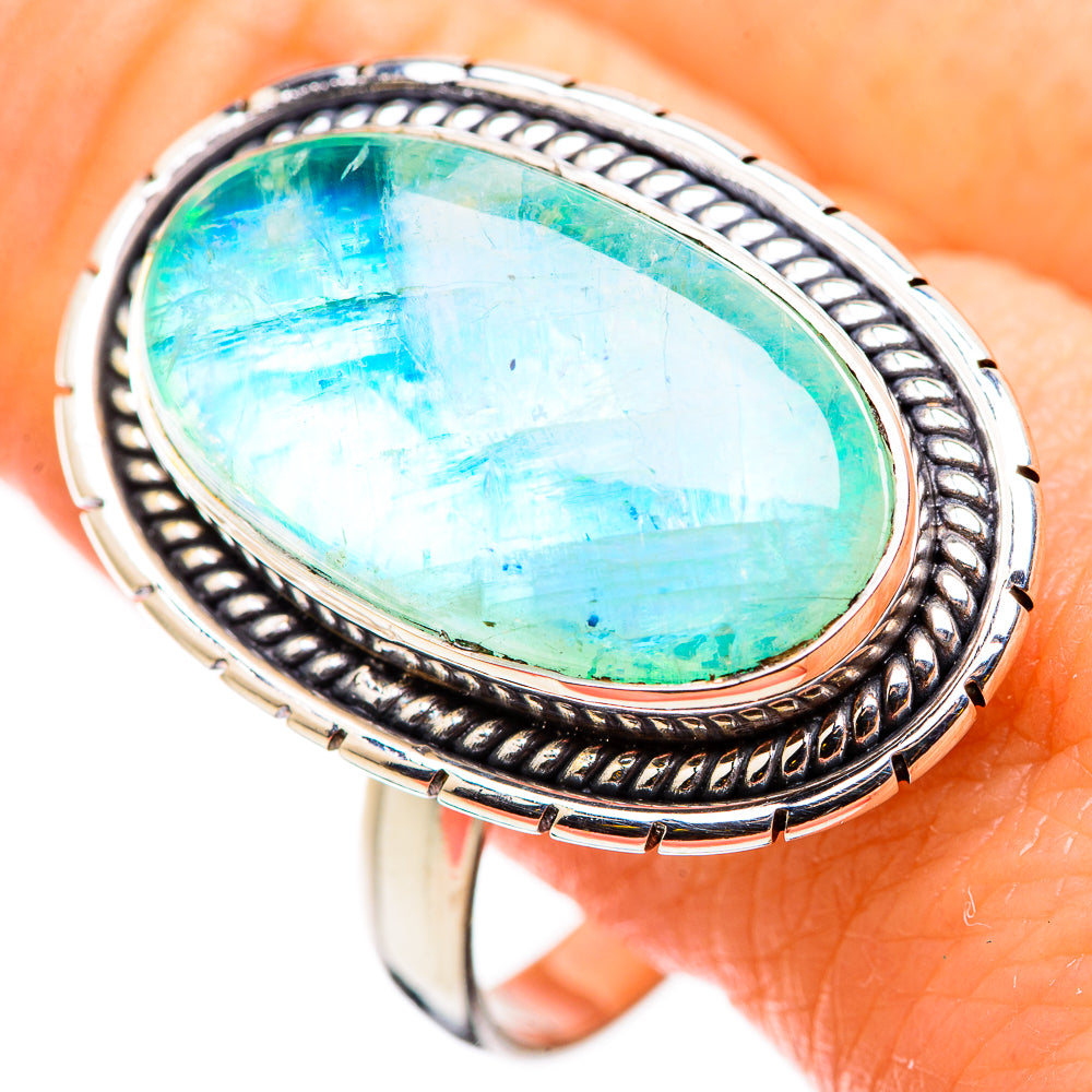 Green Moonstone Rings handcrafted by Ana Silver Co - RING129716