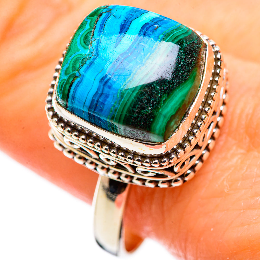 Malachite In Chrysocolla Rings handcrafted by Ana Silver Co - RING129729