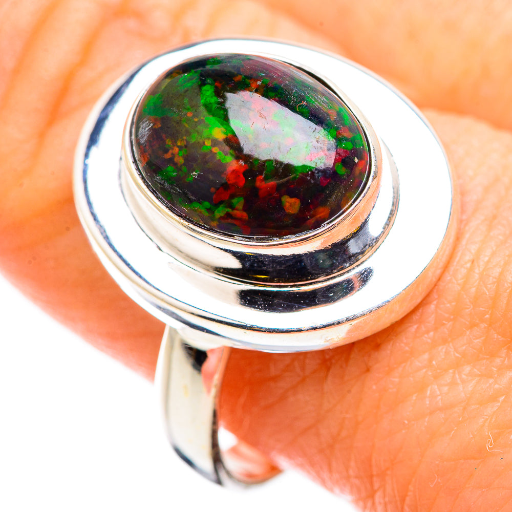 Black Opal Rings handcrafted by Ana Silver Co - RING129731