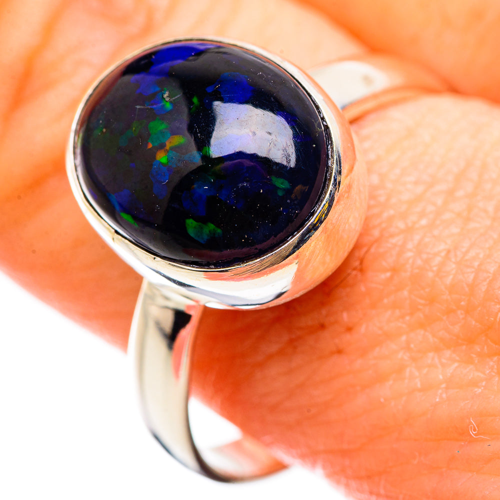 Black Opal Rings handcrafted by Ana Silver Co - RING129732