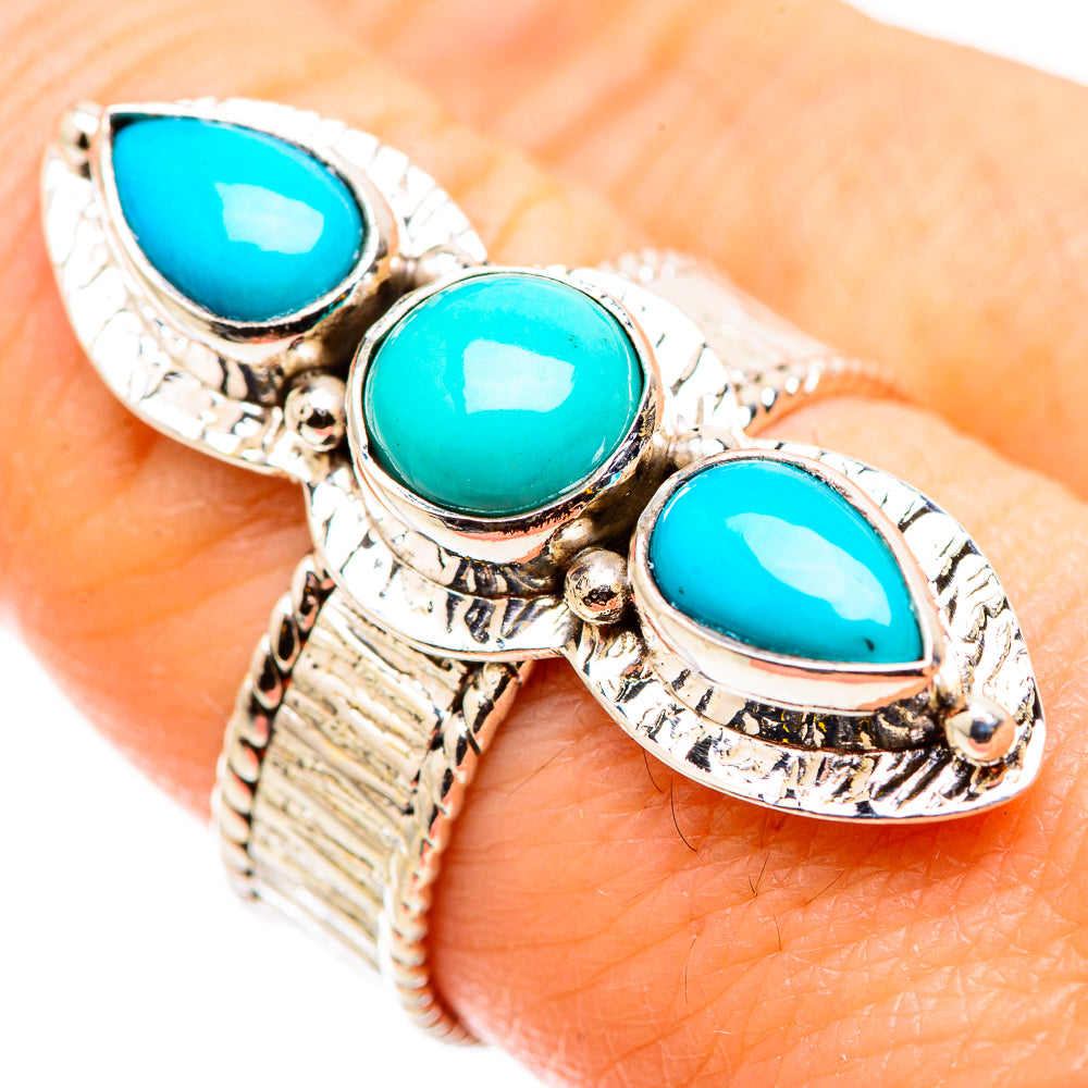 Sleeping Beauty Turquoise Rings handcrafted by Ana Silver Co - RING129737