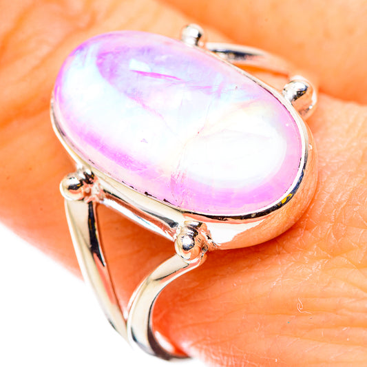 Pink Moonstone Rings handcrafted by Ana Silver Co - RING129744