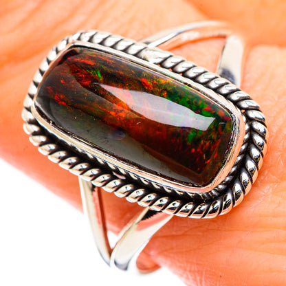 Black Opal Rings handcrafted by Ana Silver Co - RING129755