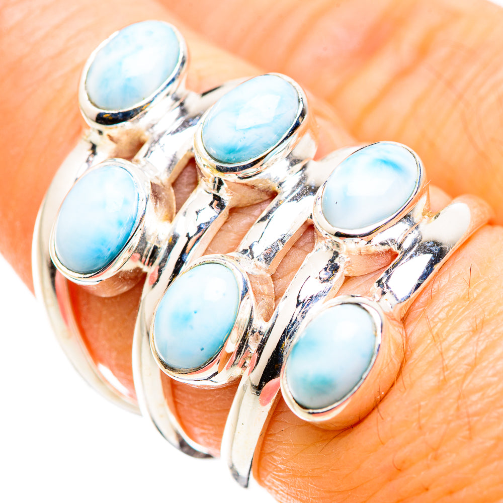Larimar Rings handcrafted by Ana Silver Co - RING129761