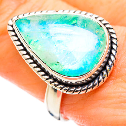 Green Moonstone Rings handcrafted by Ana Silver Co - RING129763