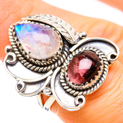Rainbow Moonstone Rings handcrafted by Ana Silver Co - RING129767