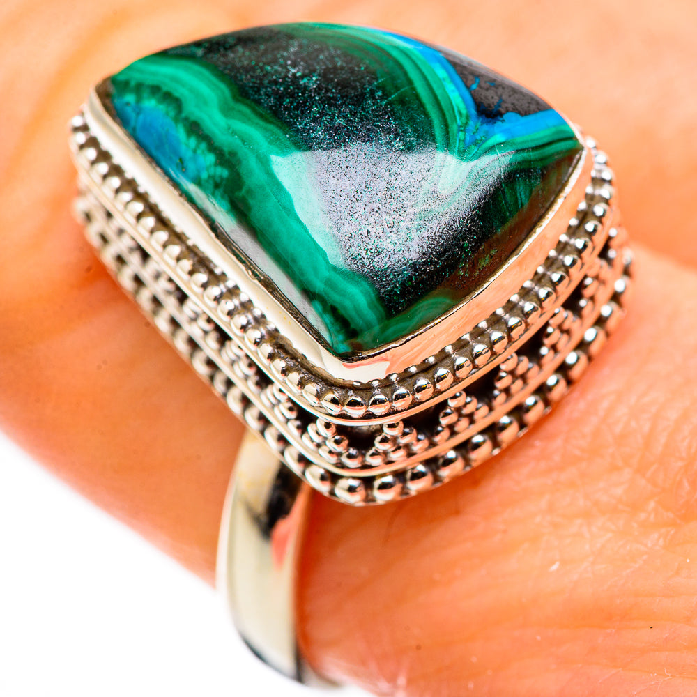 Malachite In Chrysocolla Rings handcrafted by Ana Silver Co - RING129771