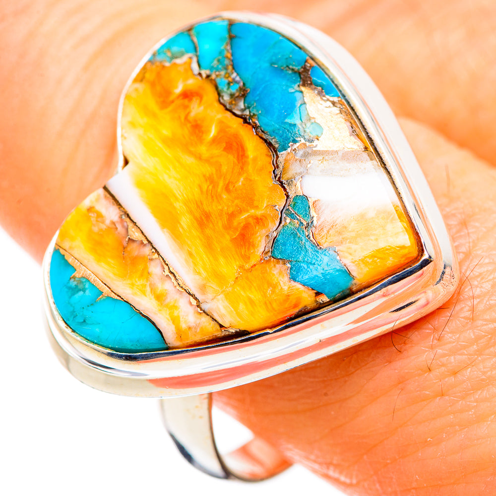 Spiny Oyster Turquoise Rings handcrafted by Ana Silver Co - RING129775