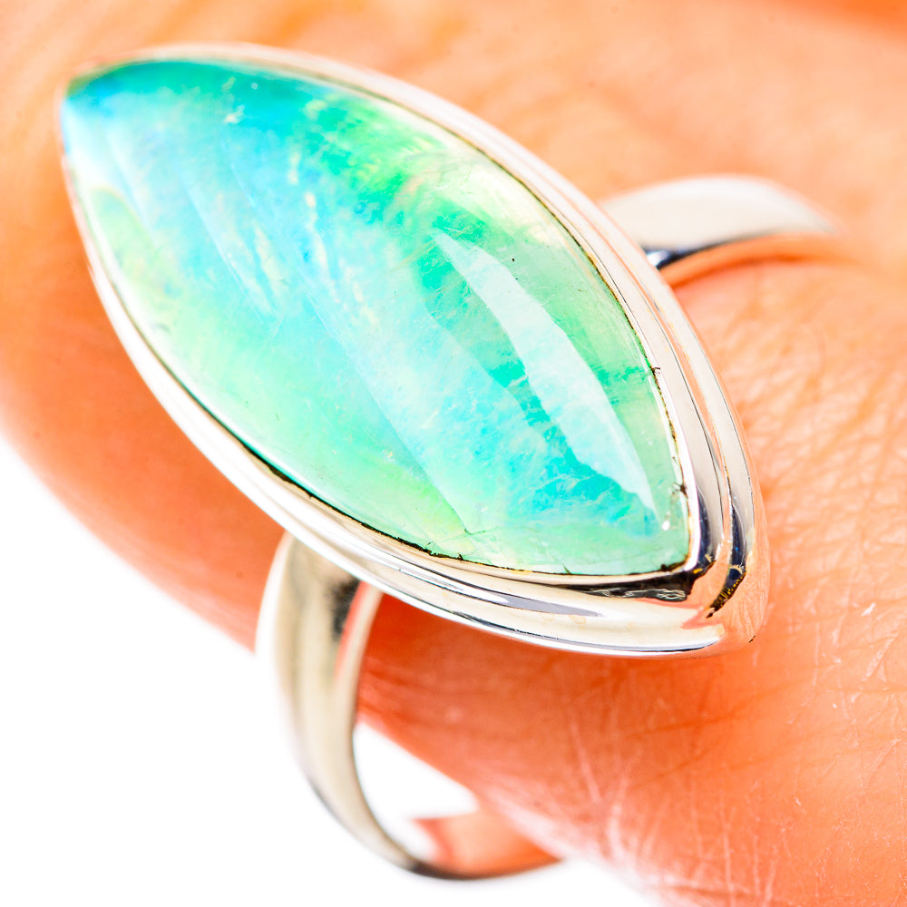 Green Moonstone Rings handcrafted by Ana Silver Co - RING129787