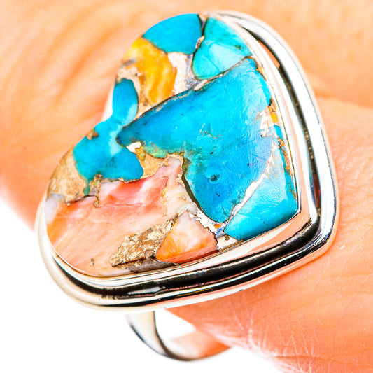 Spiny Oyster Turquoise Rings handcrafted by Ana Silver Co - RING129795