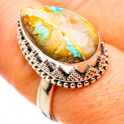 Blue Copper Composite Turquoise Rings handcrafted by Ana Silver Co - RING129797