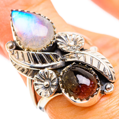 Rainbow Moonstone Rings handcrafted by Ana Silver Co - RING129800