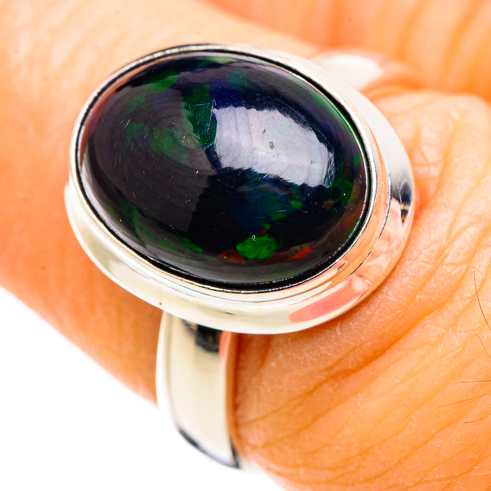 Black Opal Rings handcrafted by Ana Silver Co - RING129804