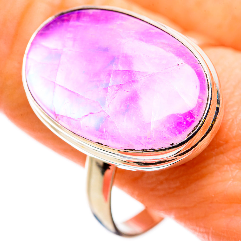 Pink Moonstone Rings handcrafted by Ana Silver Co - RING129816