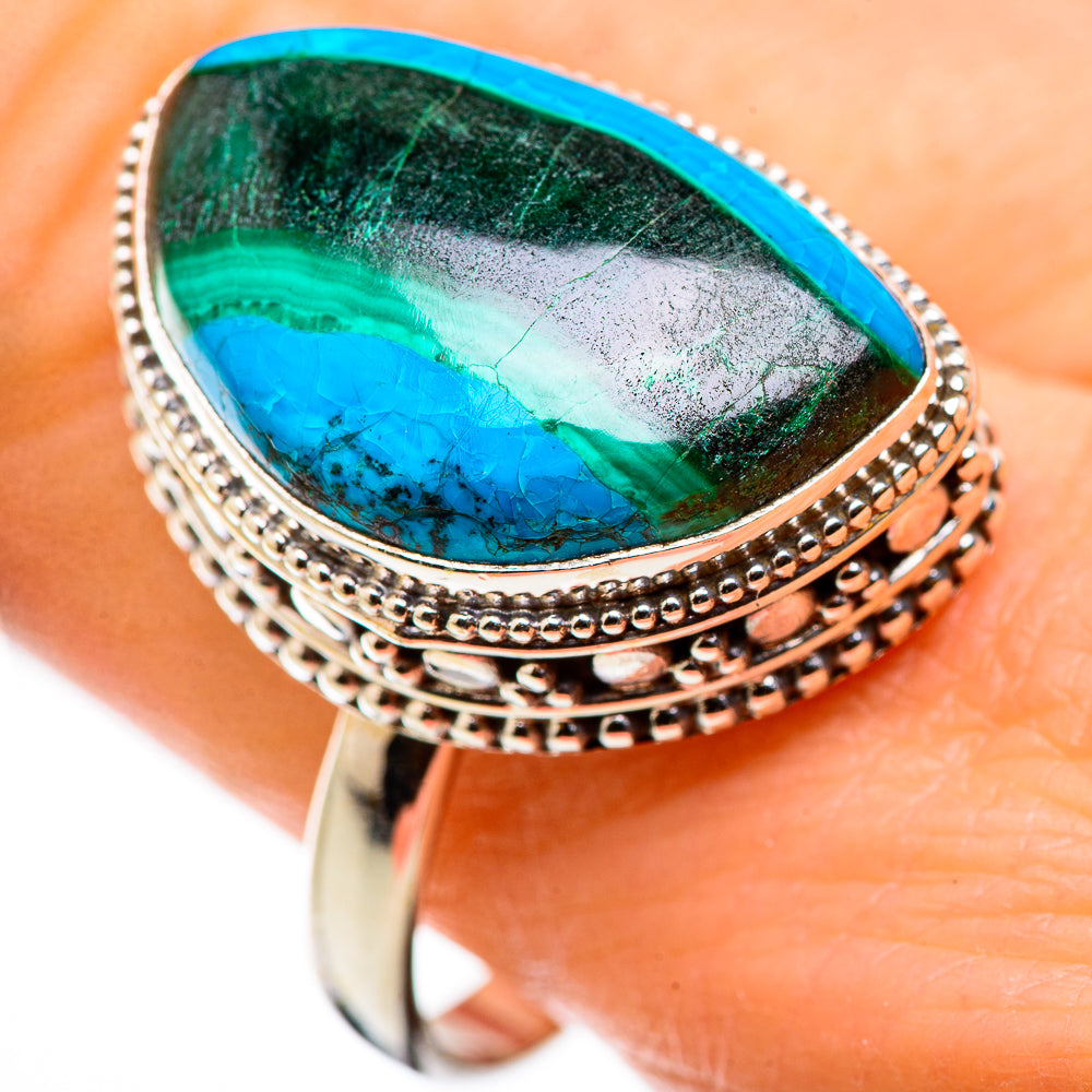 Malachite In Chrysocolla Rings handcrafted by Ana Silver Co - RING129825