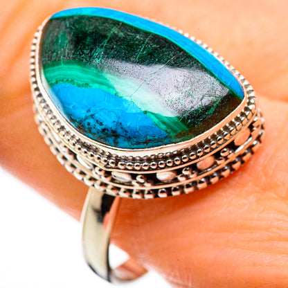 Malachite In Chrysocolla Rings handcrafted by Ana Silver Co - RING129825