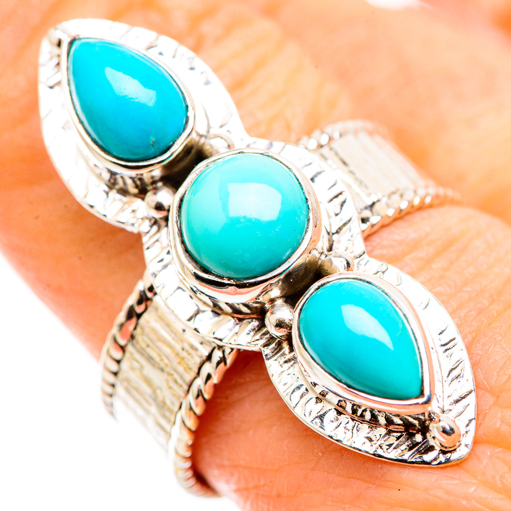 Sleeping Beauty Turquoise Rings handcrafted by Ana Silver Co - RING129829