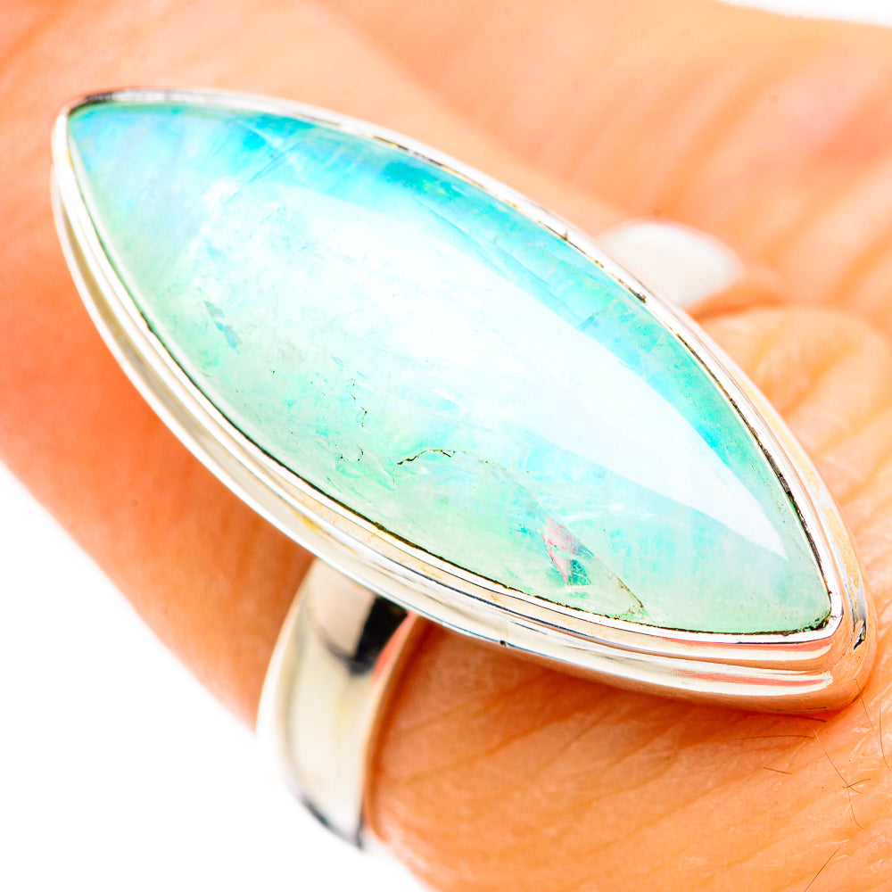 Green Moonstone Rings handcrafted by Ana Silver Co - RING129835