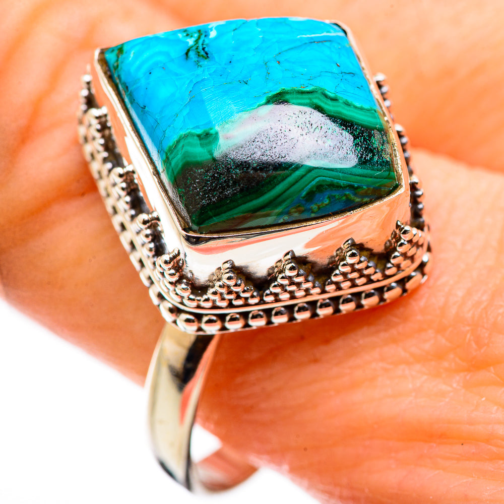 Malachite In Chrysocolla Rings handcrafted by Ana Silver Co - RING129842