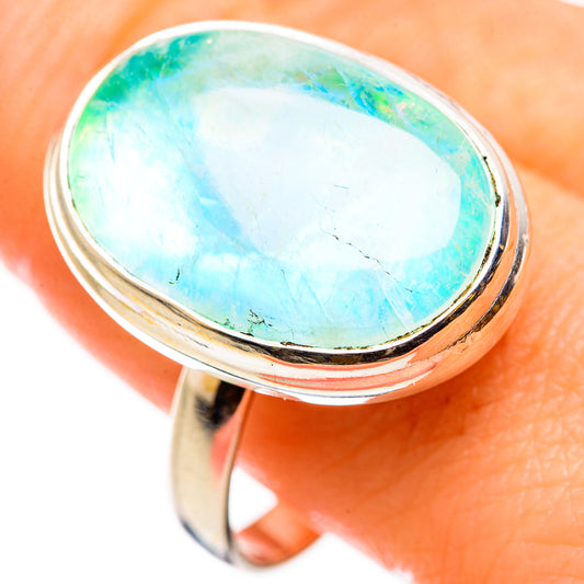 Green Moonstone Rings handcrafted by Ana Silver Co - RING129854