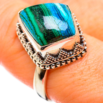 Malachite In Chrysocolla Rings handcrafted by Ana Silver Co - RING129861