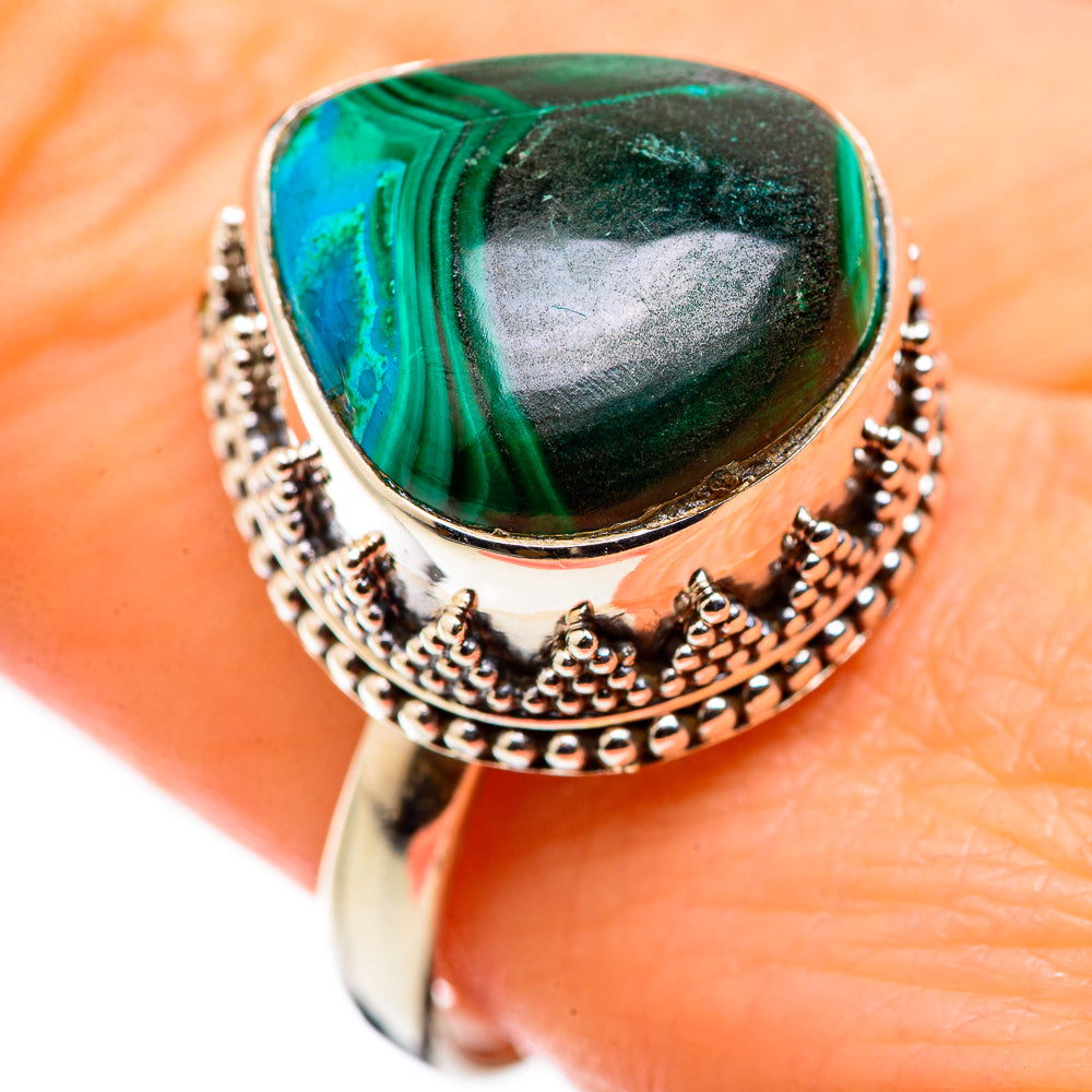 Malachite In Chrysocolla Rings handcrafted by Ana Silver Co - RING129865