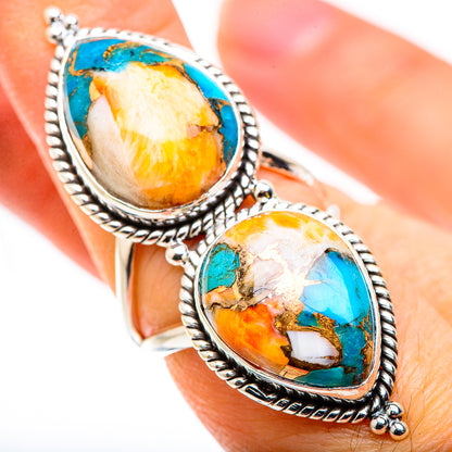 Spiny Oyster Turquoise Rings handcrafted by Ana Silver Co - RING129867