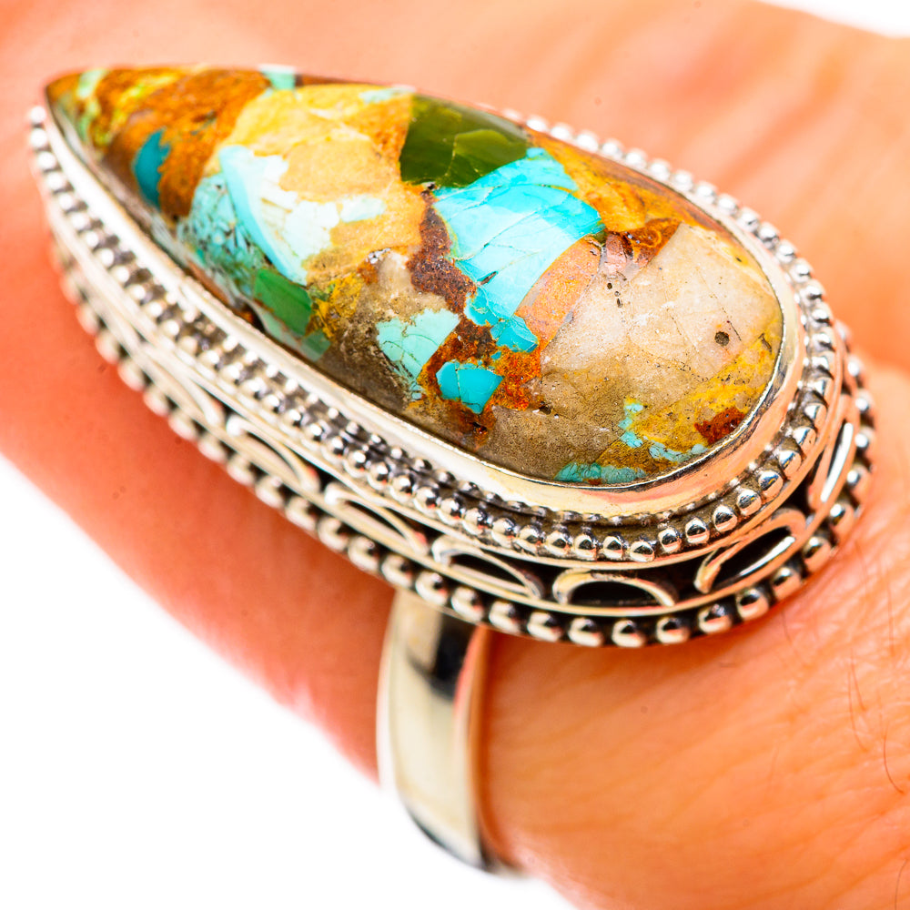 Spiny Oyster Turquoise Rings handcrafted by Ana Silver Co - RING129868