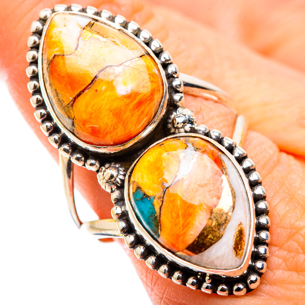Spiny Oyster Turquoise Rings handcrafted by Ana Silver Co - RING129882