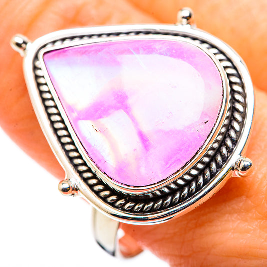 Pink Moonstone Rings handcrafted by Ana Silver Co - RING129885