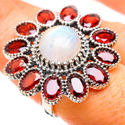 Rainbow Moonstone Rings handcrafted by Ana Silver Co - RING129886