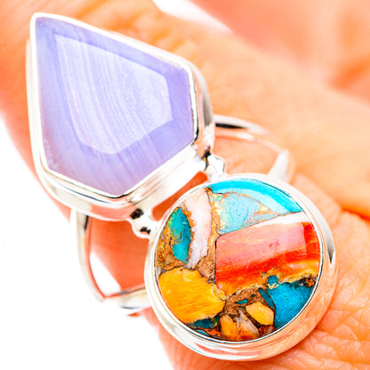Blue Lace Agate Rings handcrafted by Ana Silver Co - RING129895