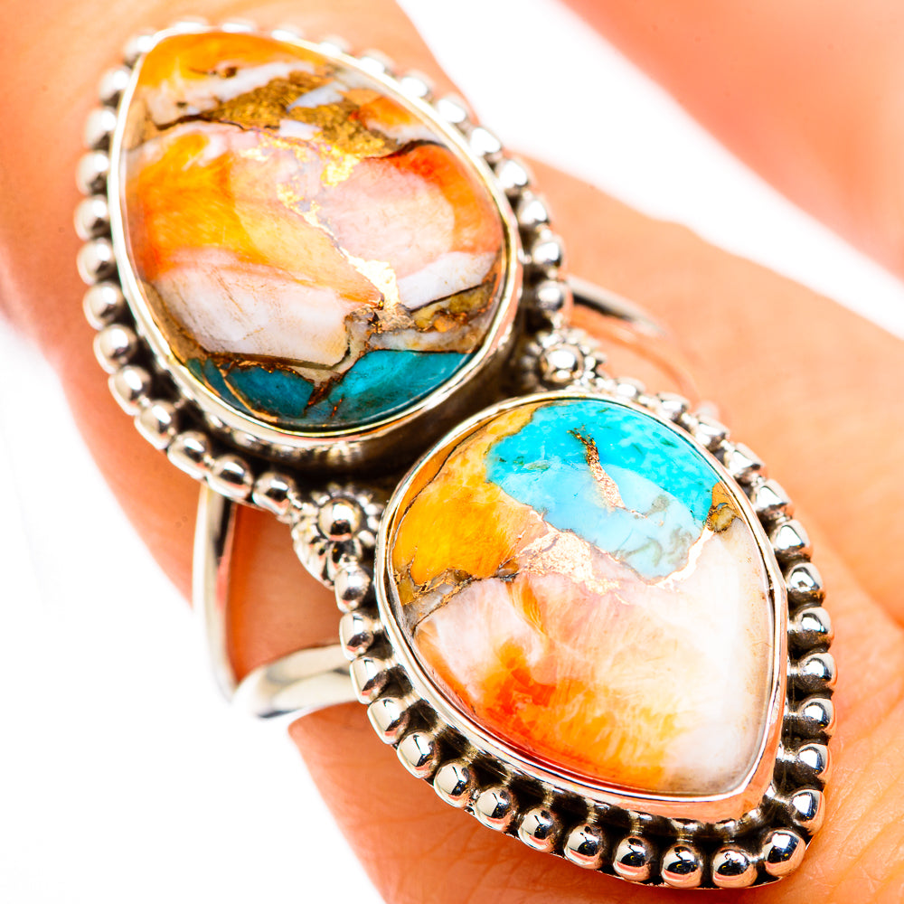 Spiny Oyster Turquoise Rings handcrafted by Ana Silver Co - RING129897