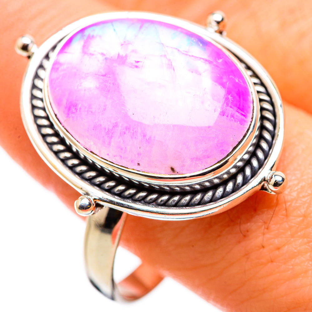 Pink Moonstone Rings handcrafted by Ana Silver Co - RING129909