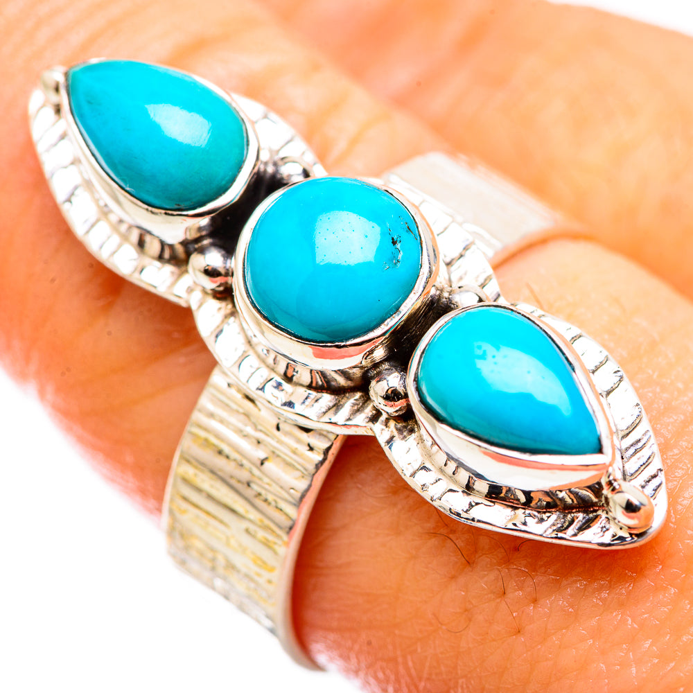 Sleeping Beauty Turquoise Rings handcrafted by Ana Silver Co - RING129920