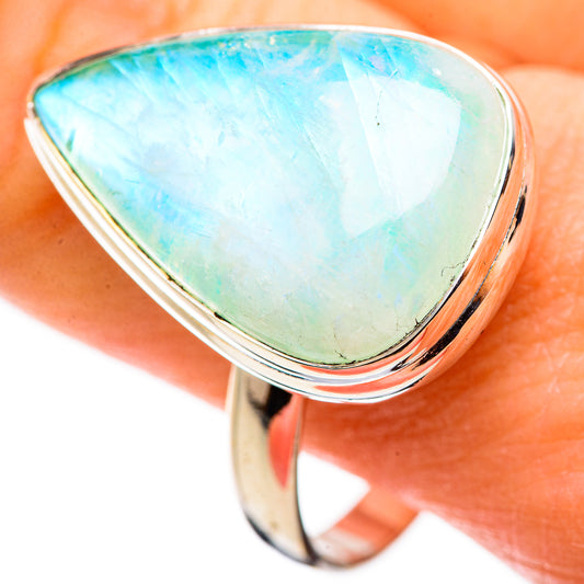 Green Moonstone Rings handcrafted by Ana Silver Co - RING129926