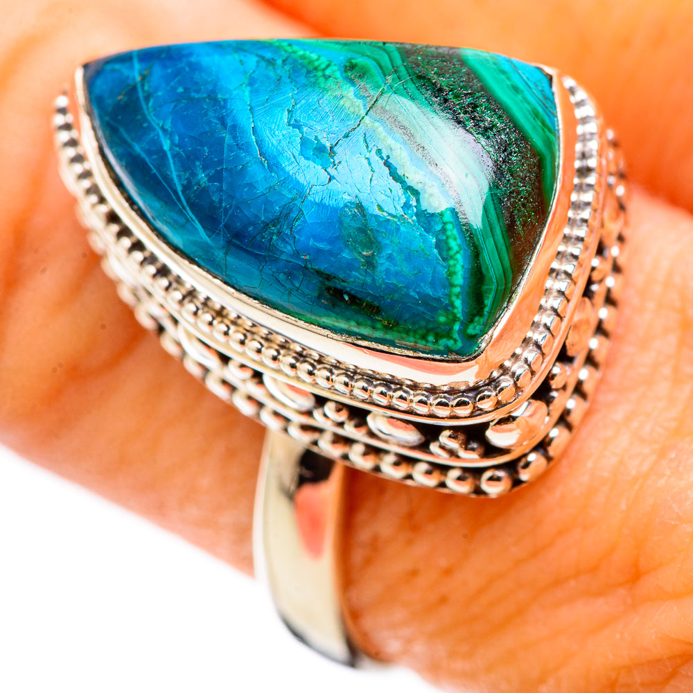 Malachite In Chrysocolla Rings handcrafted by Ana Silver Co - RING129939