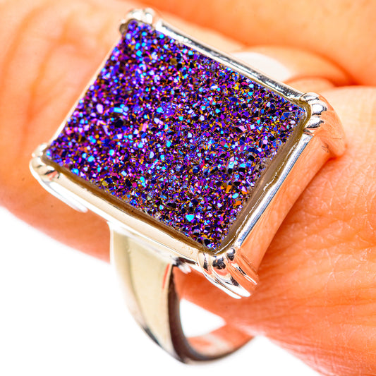 Titanium Druzy Rings handcrafted by Ana Silver Co - RING129941
