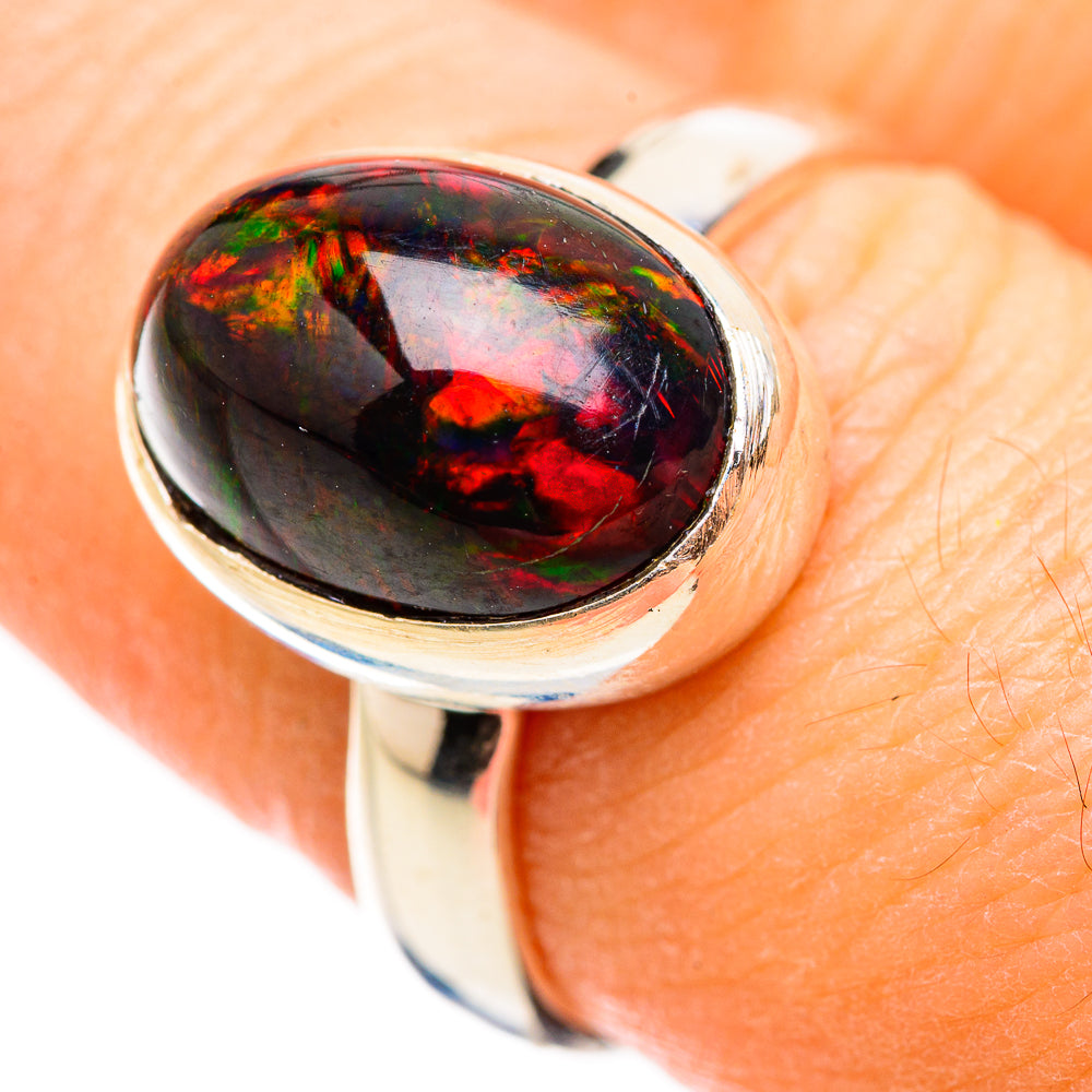 Black Opal Rings handcrafted by Ana Silver Co - RING129945