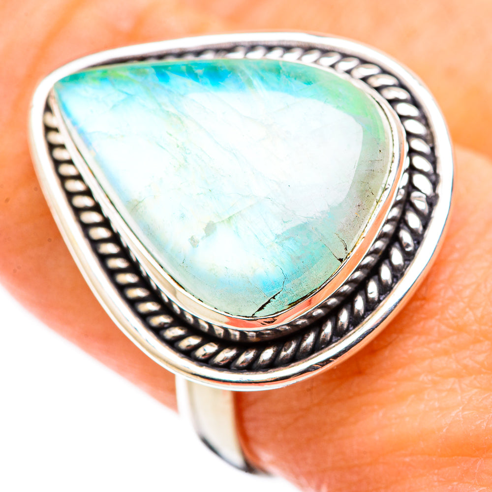 Green Moonstone Rings handcrafted by Ana Silver Co - RING129952