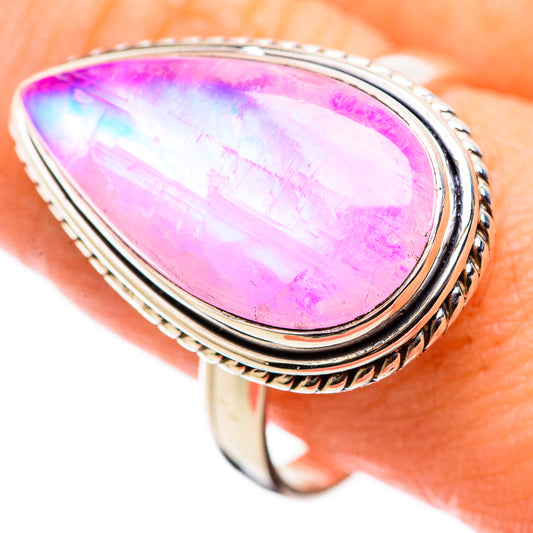 Pink Moonstone Rings handcrafted by Ana Silver Co - RING129959