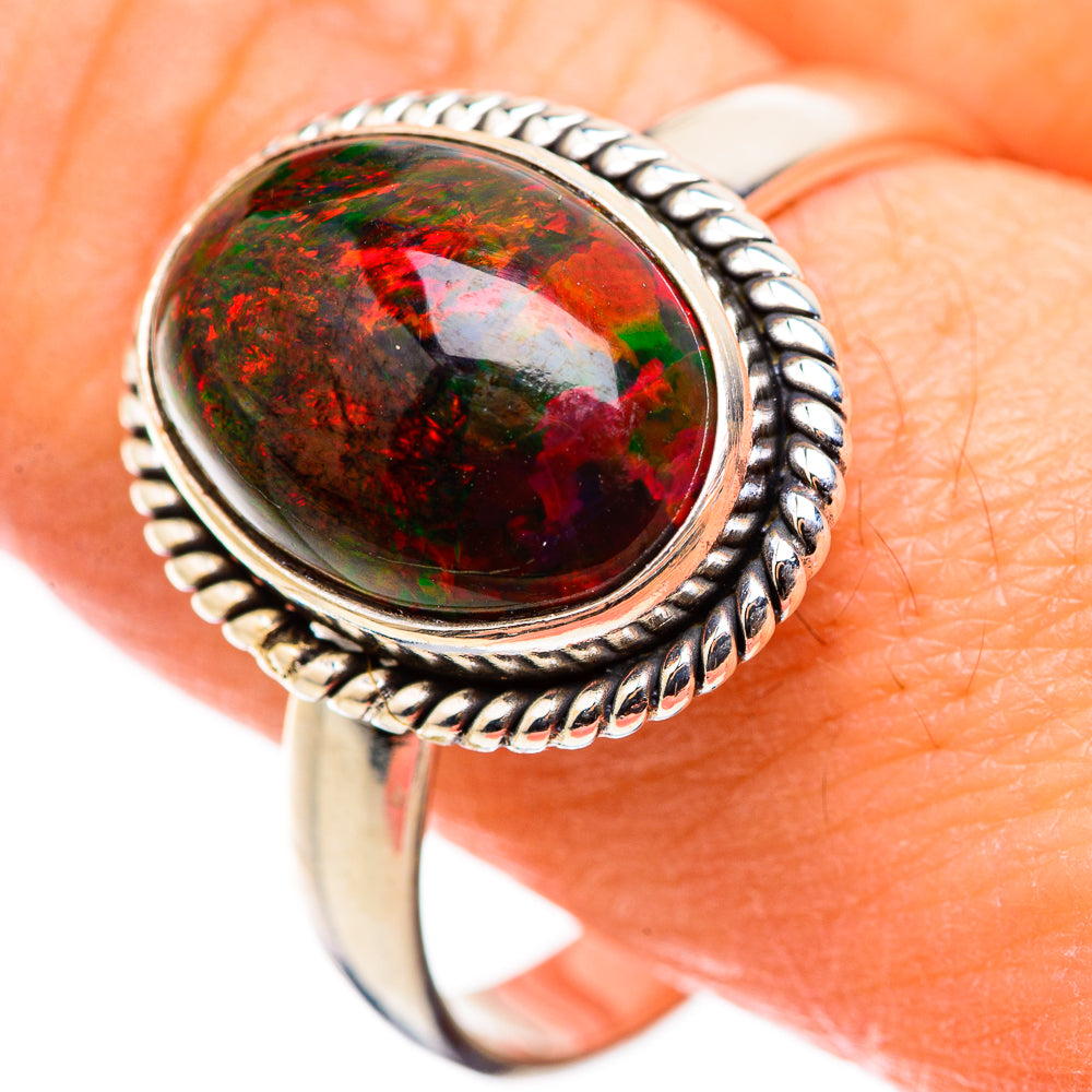 Black Opal Rings handcrafted by Ana Silver Co - RING129972