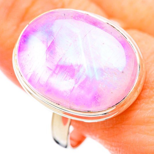 Pink Moonstone Rings handcrafted by Ana Silver Co - RING129984