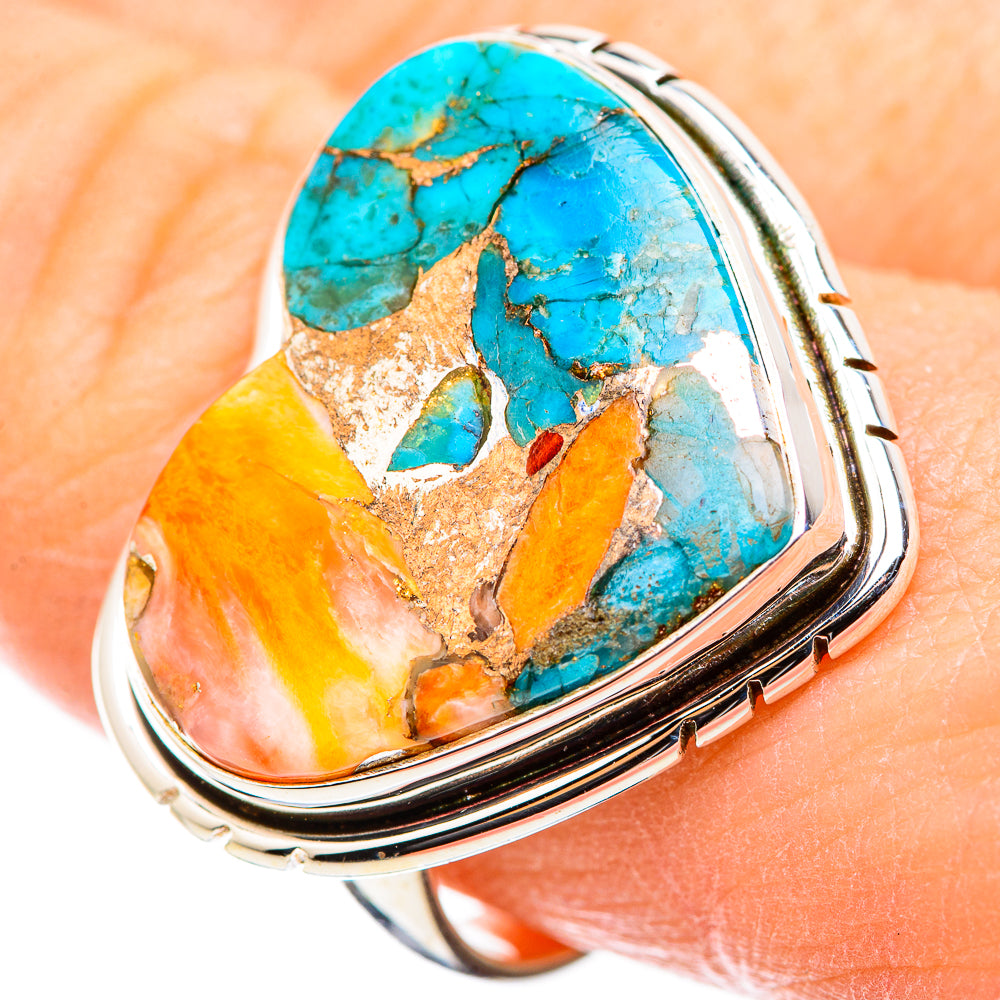 Spiny Oyster Turquoise Rings handcrafted by Ana Silver Co - RING129989