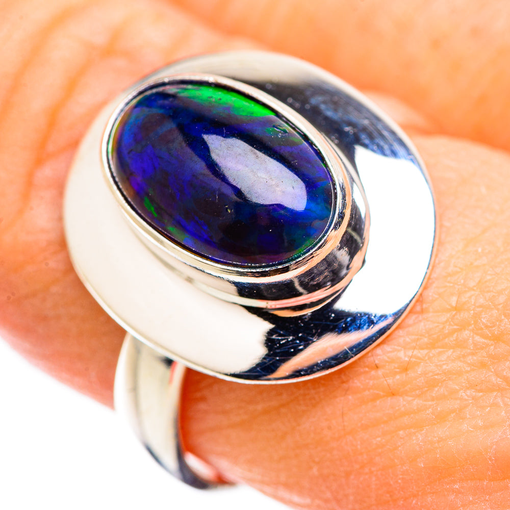 Black Opal Rings handcrafted by Ana Silver Co - RING129995